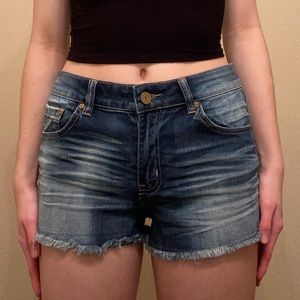 Frayed Bottom Jean Shorts